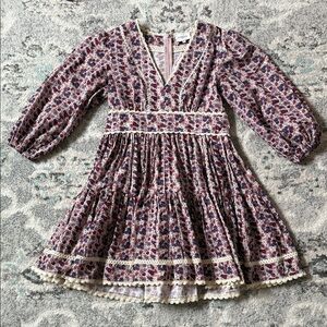 Choklate Paris Purple Floral with Lace Detail Dress